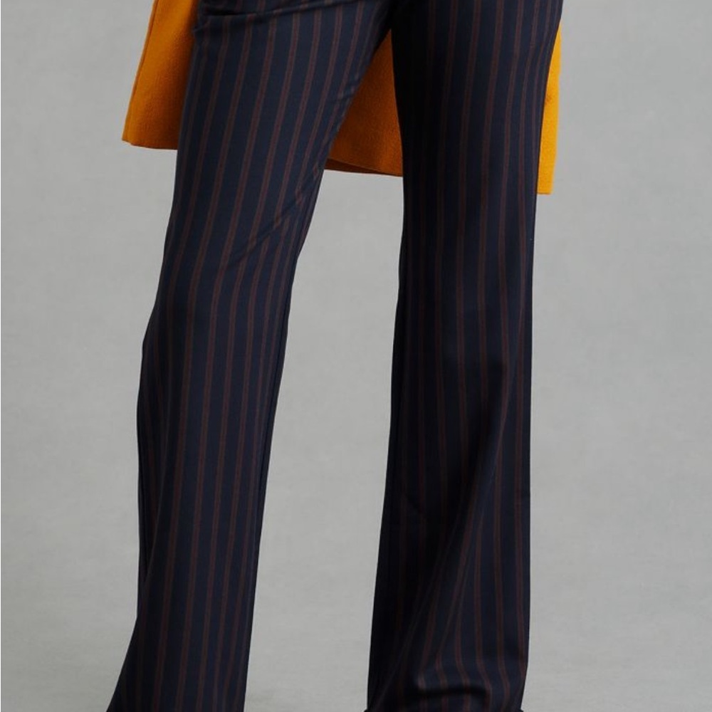 NWT Anthropologie Navy and Burgundy Striped Pants - Picture 6 of 8